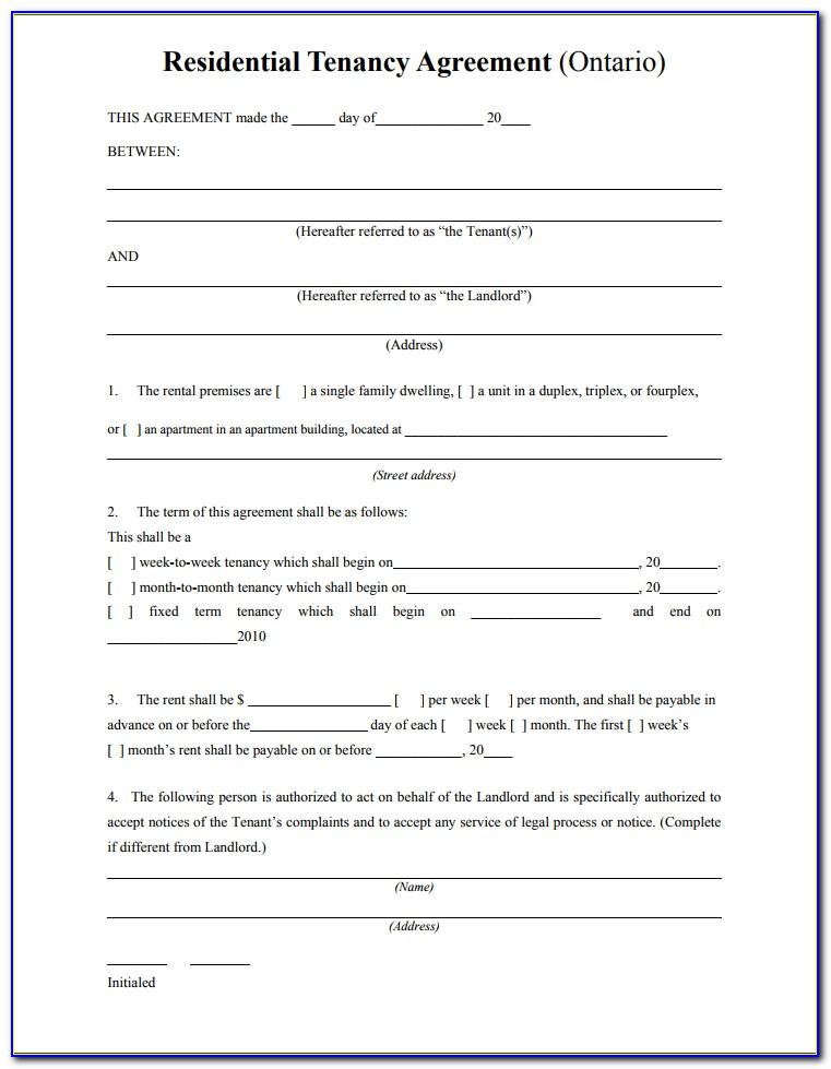 Tenancy Lease Agreement Template