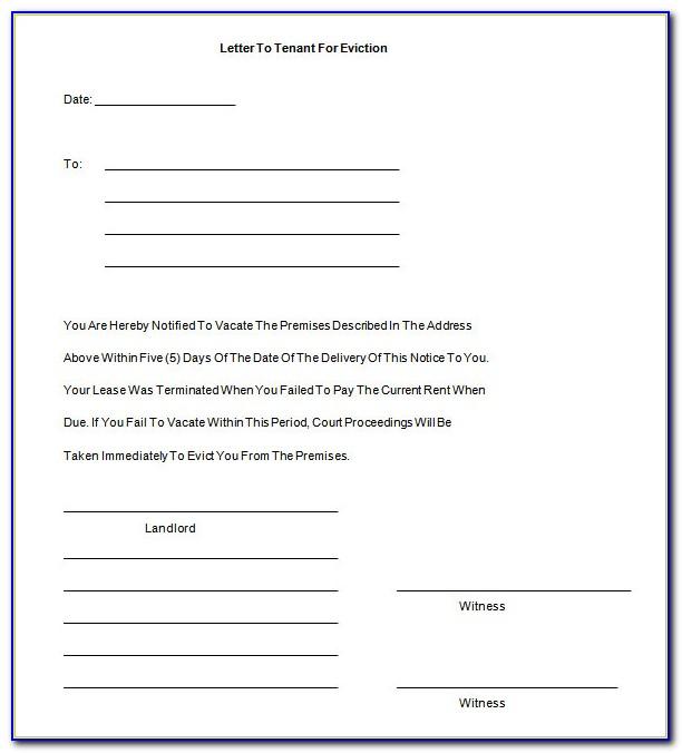 Tenant At Will Eviction Notice Template