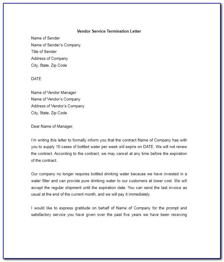 Termination Of Employment Contract Sample Letter Uk