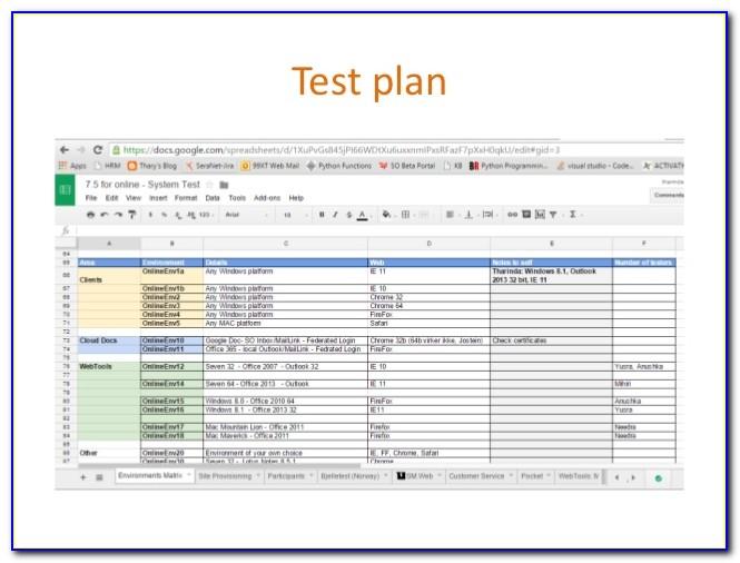 Test Plan Sample For Agile