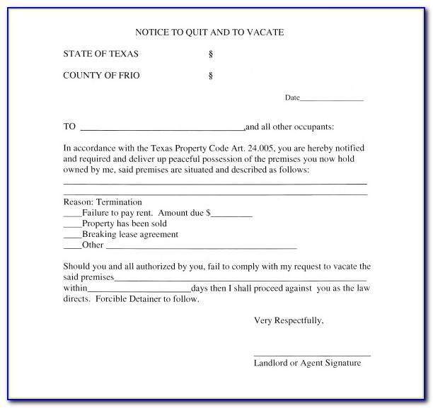 Texas Eviction Notice Template