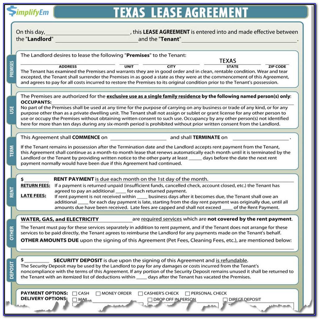 Texas Rental Agreement Template