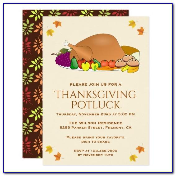 Thanksgiving Potluck Email Template