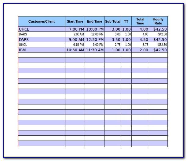 Time Billing Excel Template