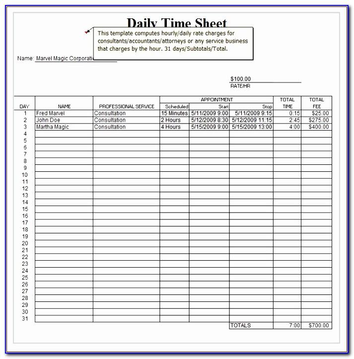 Time Invoice Template Excel