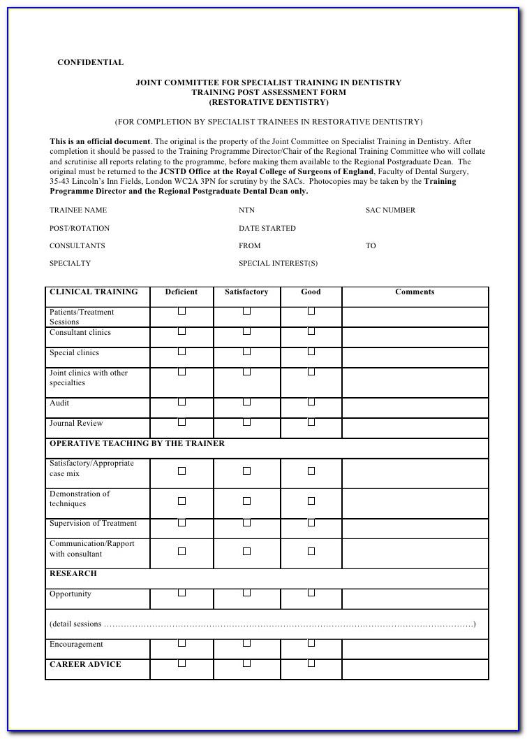 Training Needs Assessment Form Example