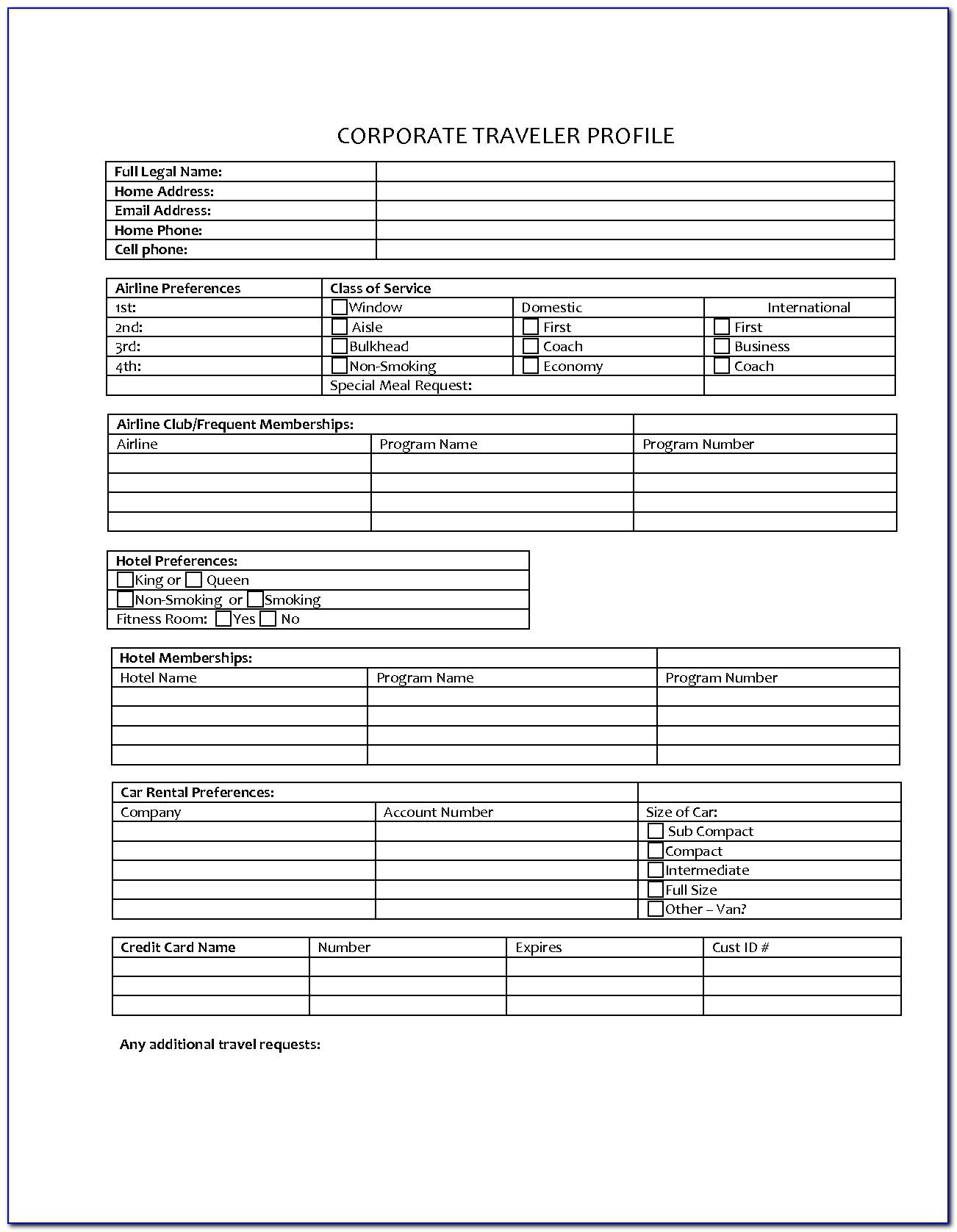 Travel Company Profile Format