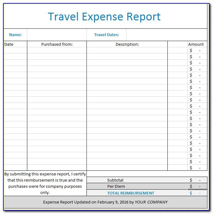 Travel Expense Claim Form Sample