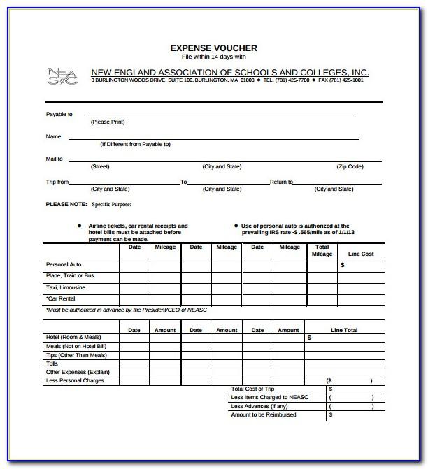 Travel Expense Form Template