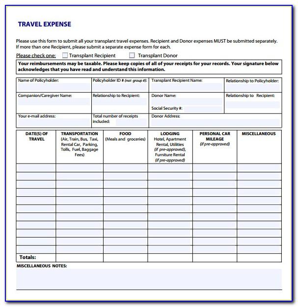 Travel Expense Invoice Template