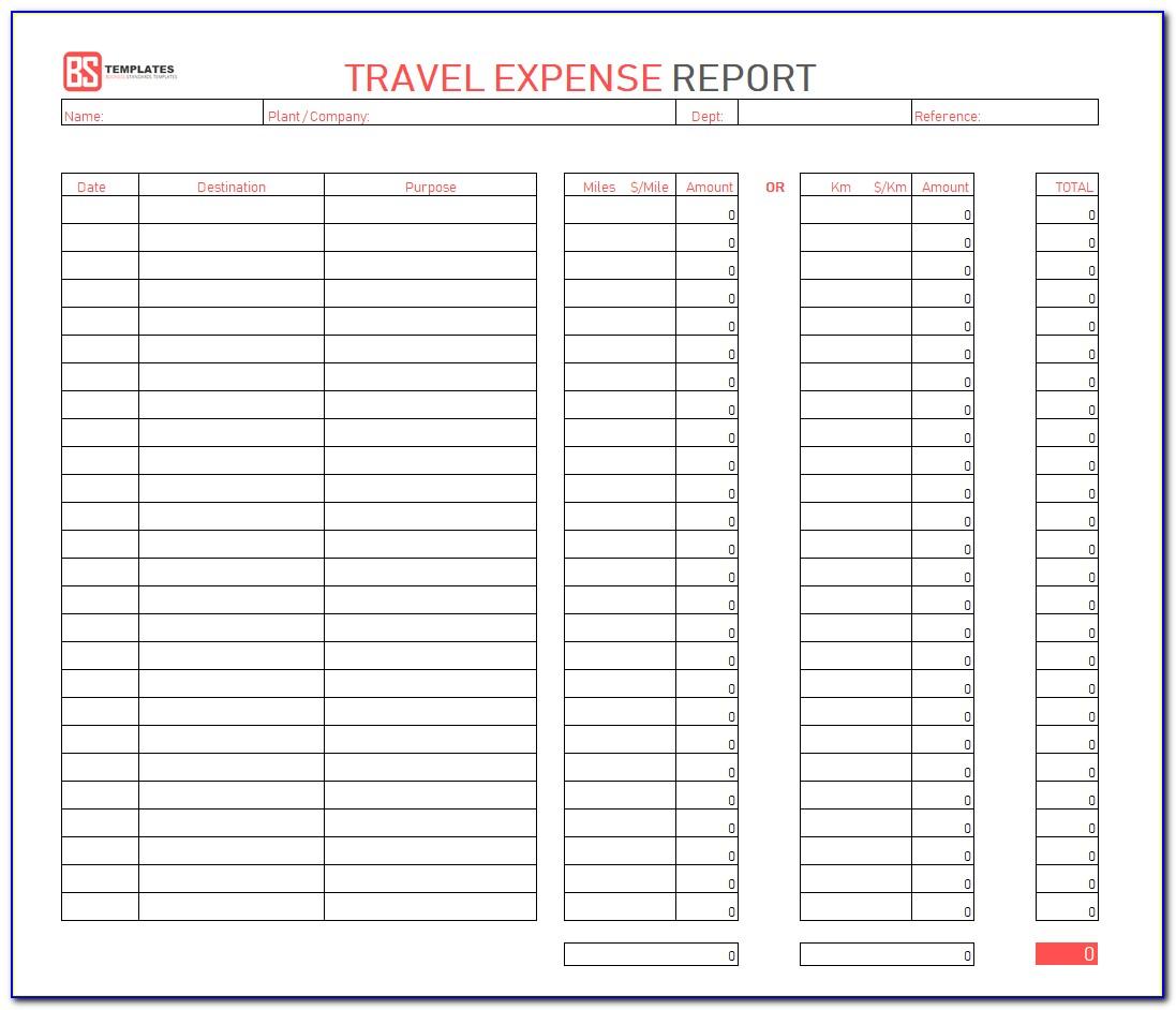 Travel Expense Sample Form