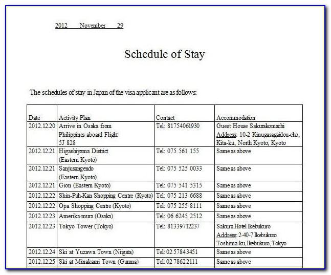 Travel Itinerary Template For Executives