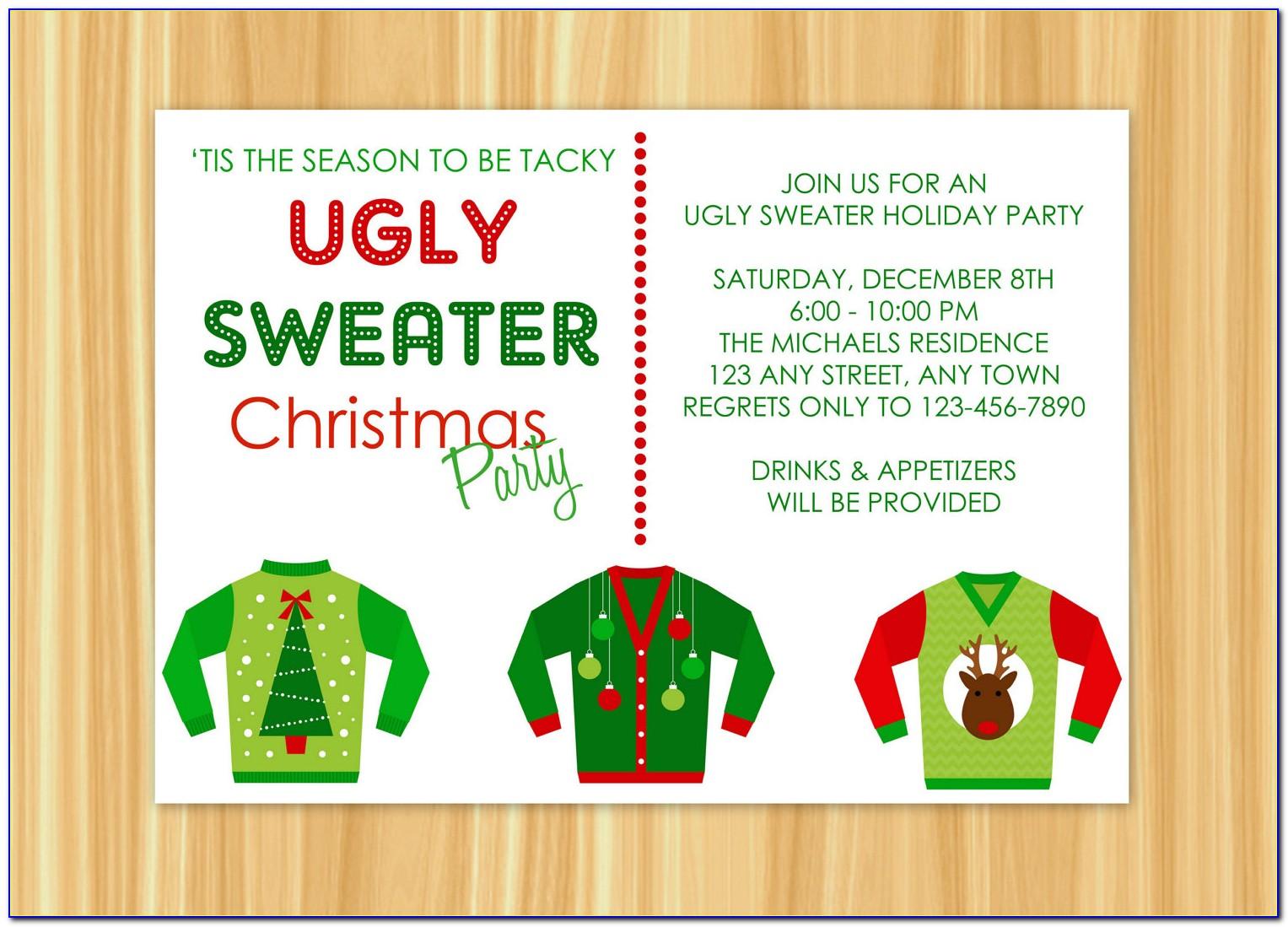 Ugly Sweater Birthday Invitations Templates
