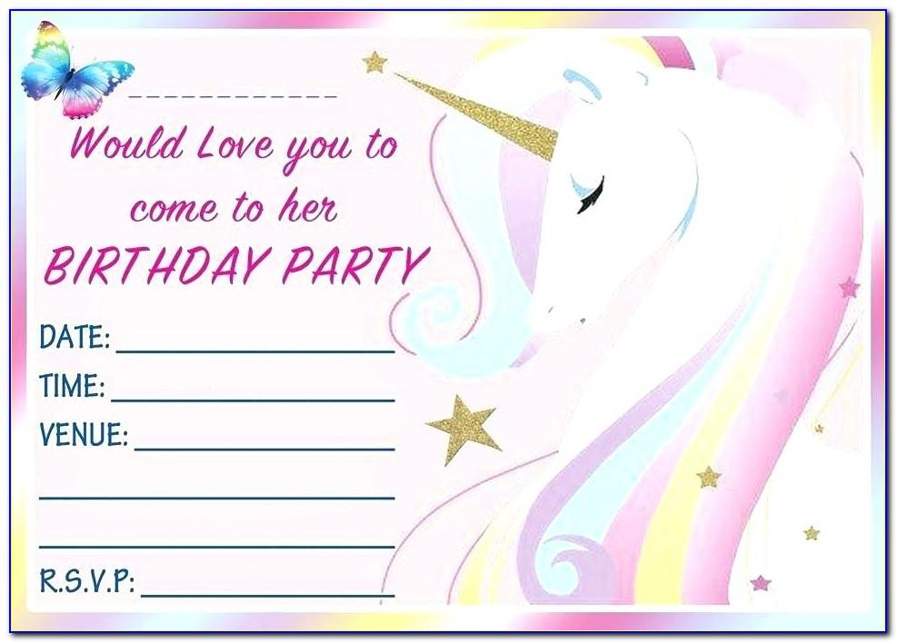 Unicorn Birthday Invitation Maker