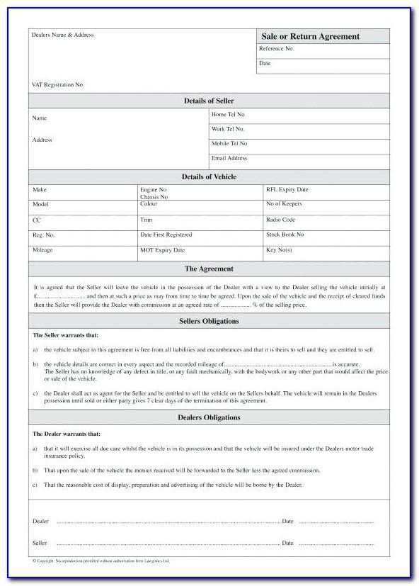 Used Car Sale Contract Template Uk