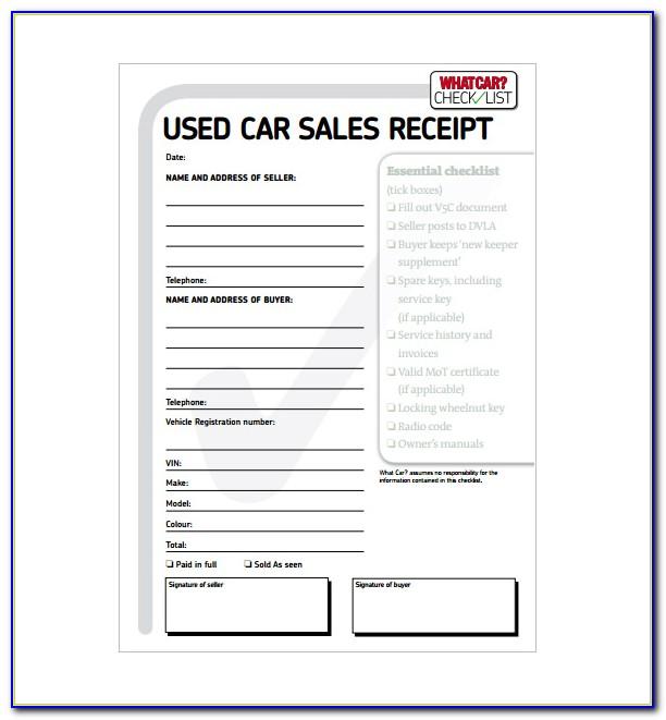 Used Car Sales Invoice Template Free