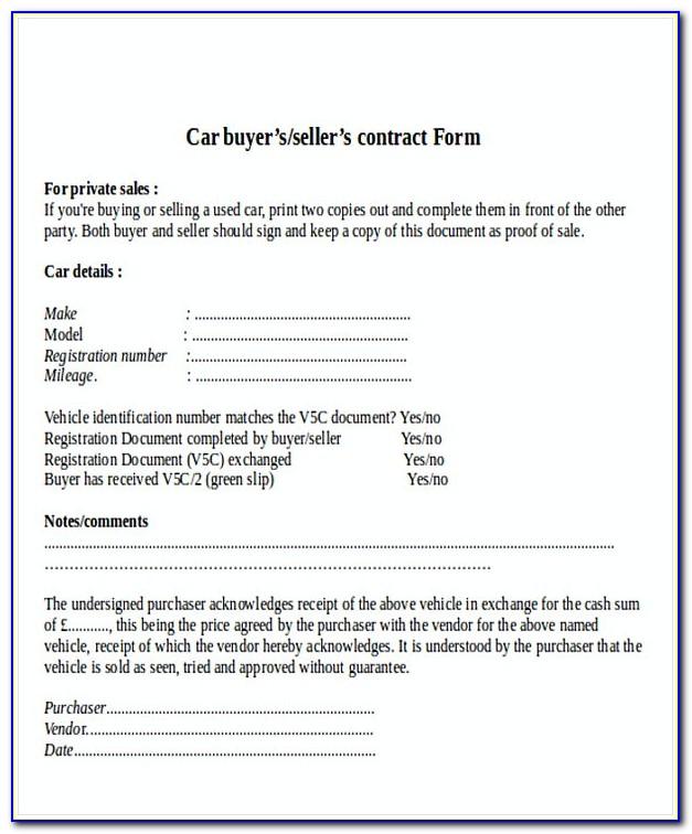 Used Car Sales Receipt Sample