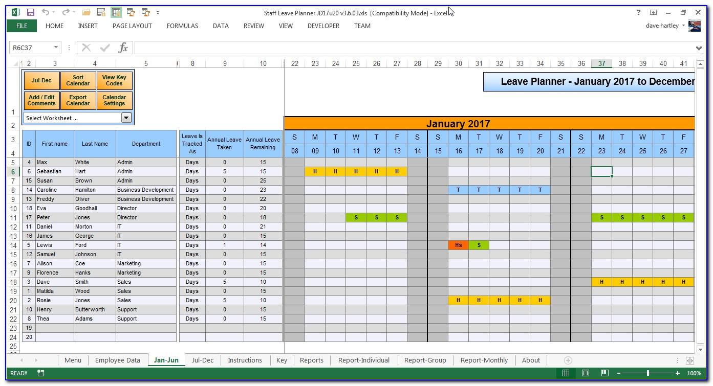 Vacation Planner Excel Template 2016