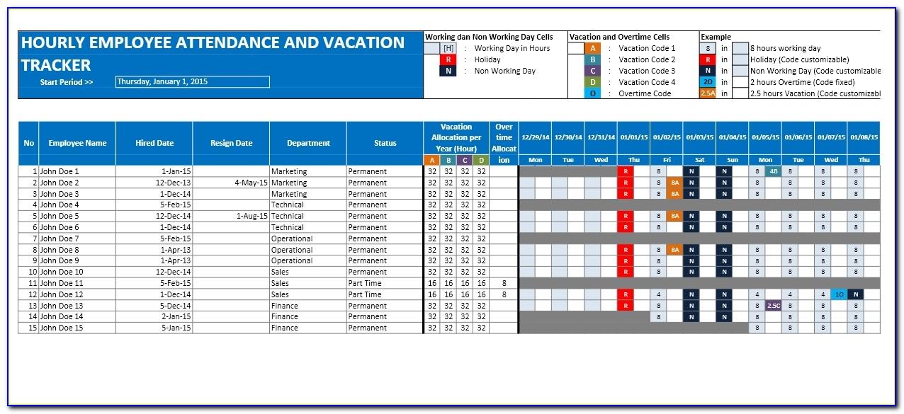 Vacation Sick Time Tracking Template