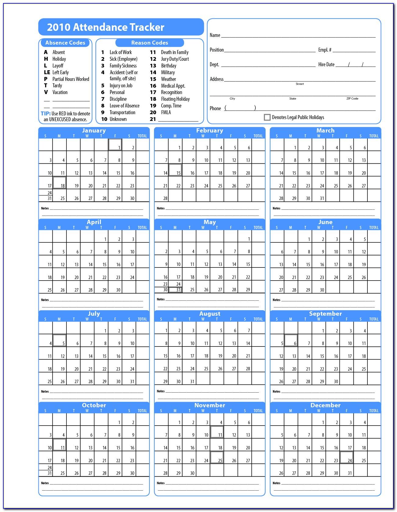 Vacation Tracker Template Free