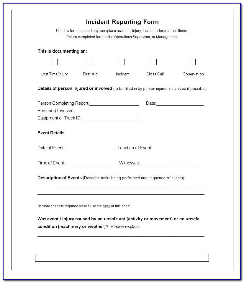 Vehicle Accident Report Form For Business