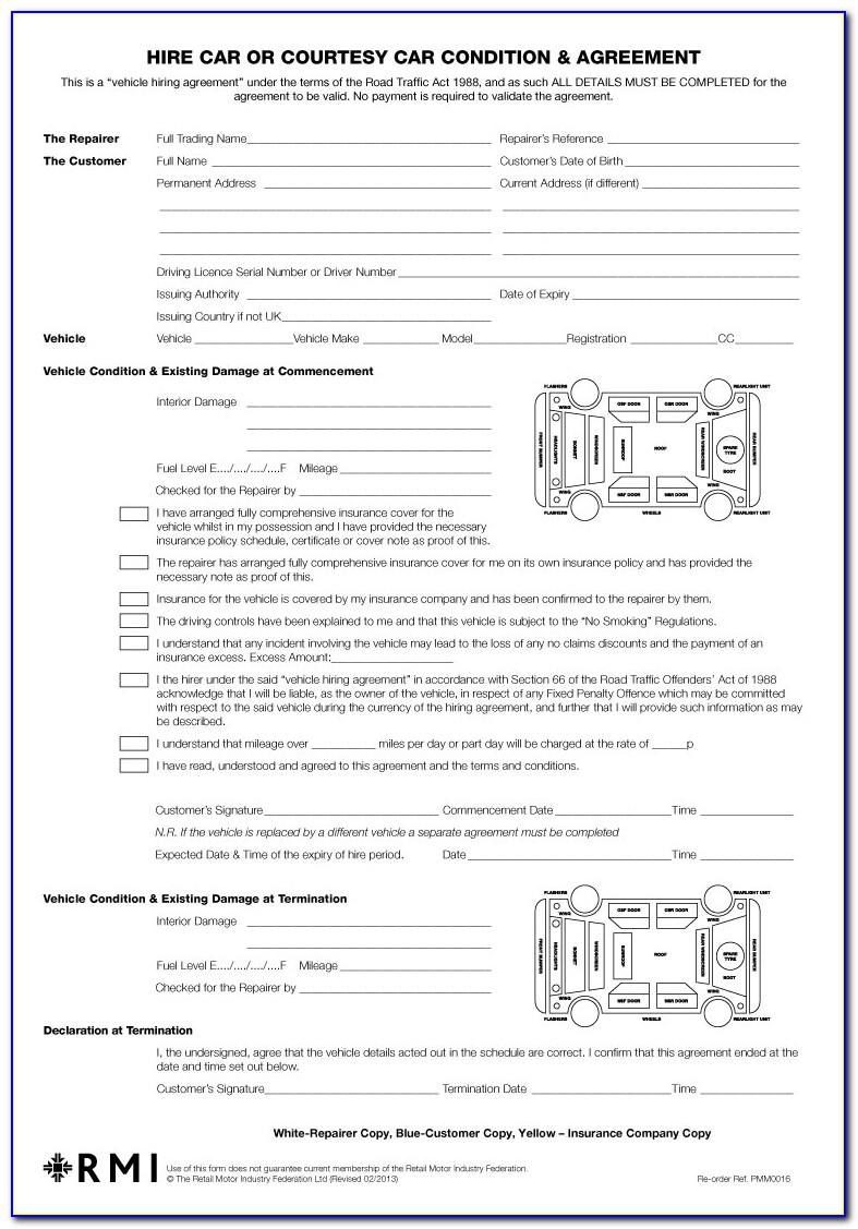 Vehicle Hire Agreement Template Uk