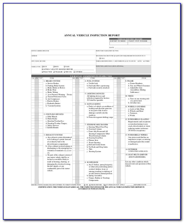 Vehicle Inspection Sheet Template Word