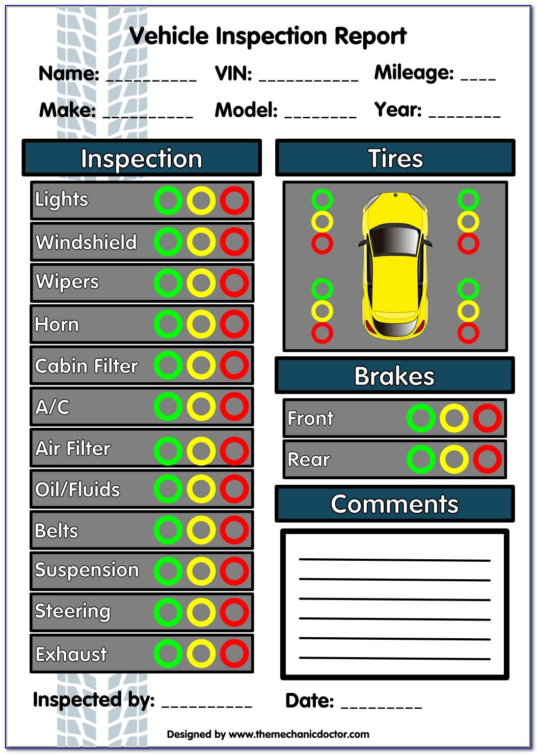 Vehicle Inspection Template Download