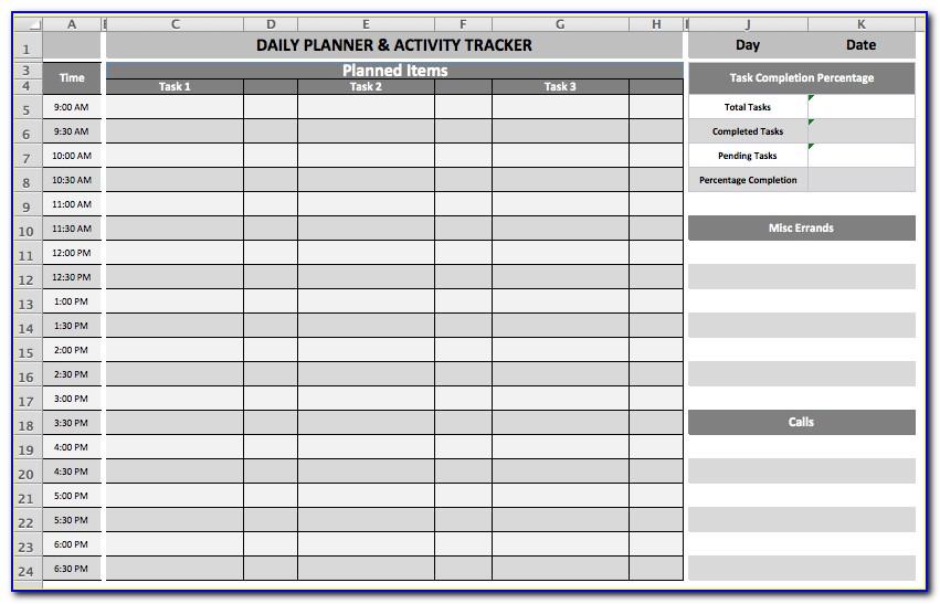 Weekly Task Schedule Template Excel