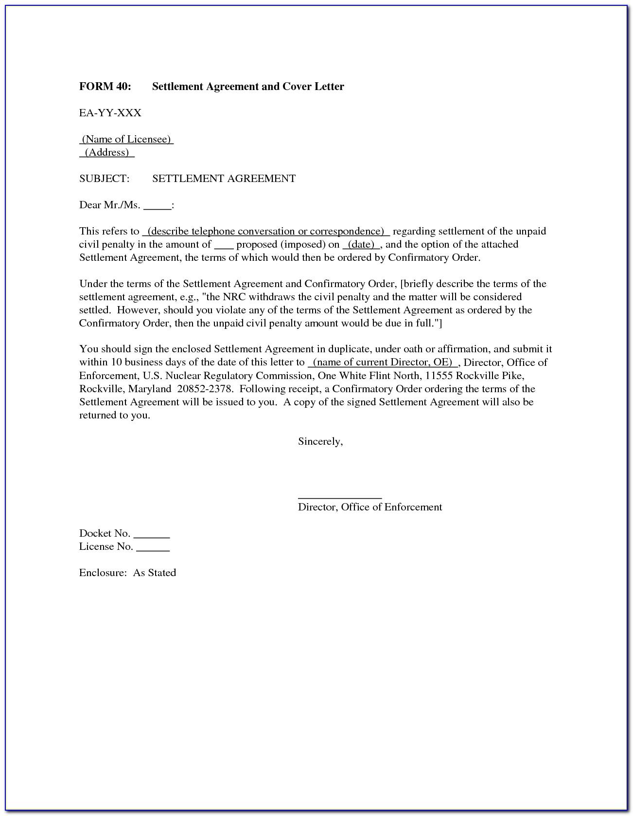 Acas Settlement Agreement Template Letters