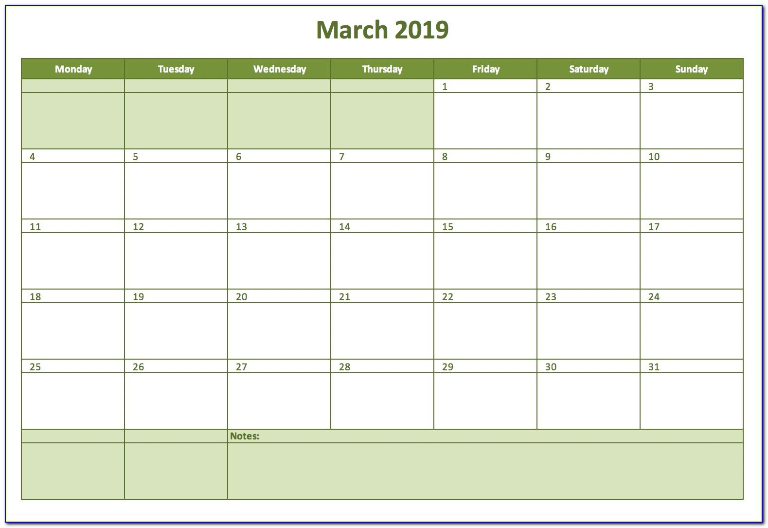 Calendar Gantt Chart Excel Template