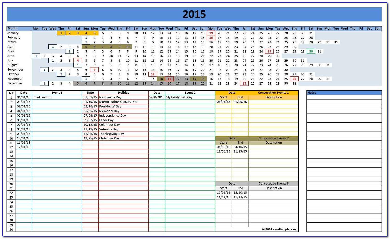 8 Excel Calendar Template Excel Templates Vrogue
