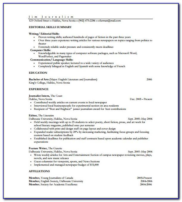Cascade One Page Resume Template Free Download