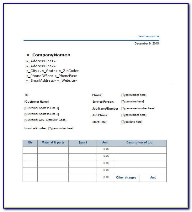 Cleaning Service Invoice Template Word