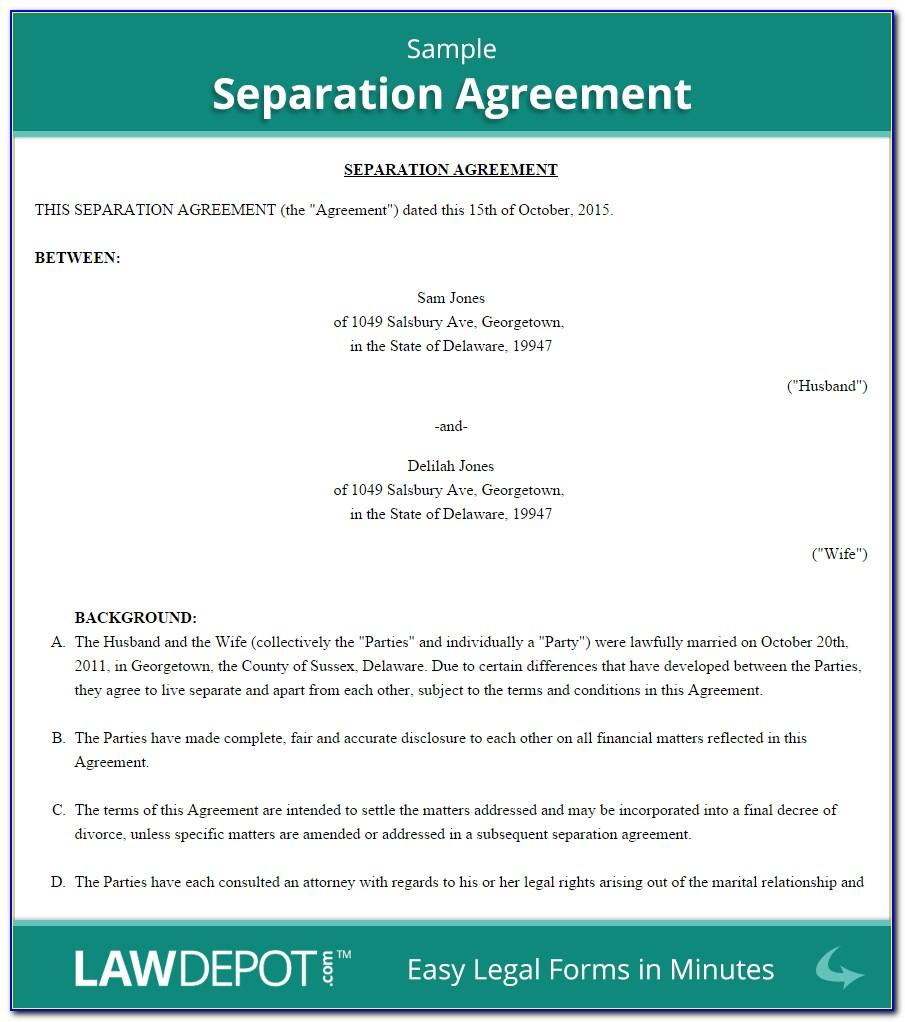 Common Law Separation Agreement Template Alberta