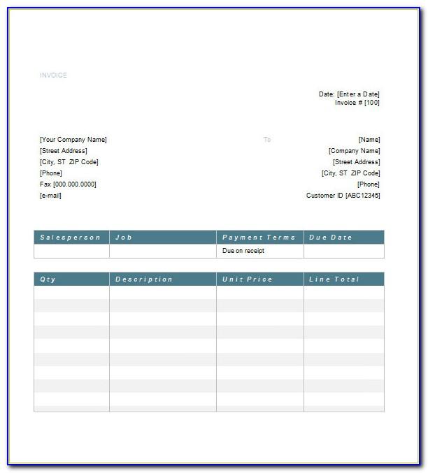 Consulting Service Invoice Template Word