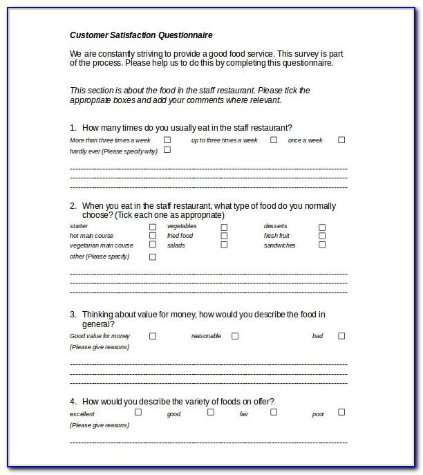 Customer Satisfaction Survey Template Microsoft Word