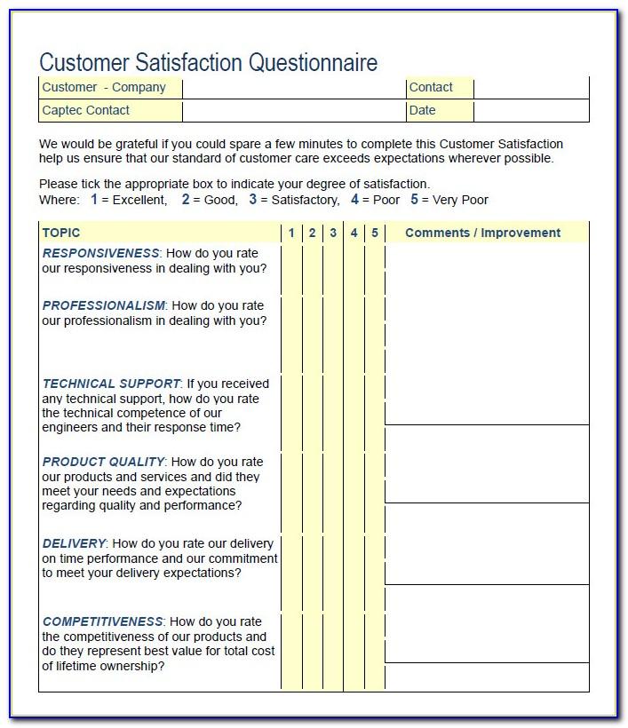 Customer Satisfaction Survey Template Word Free