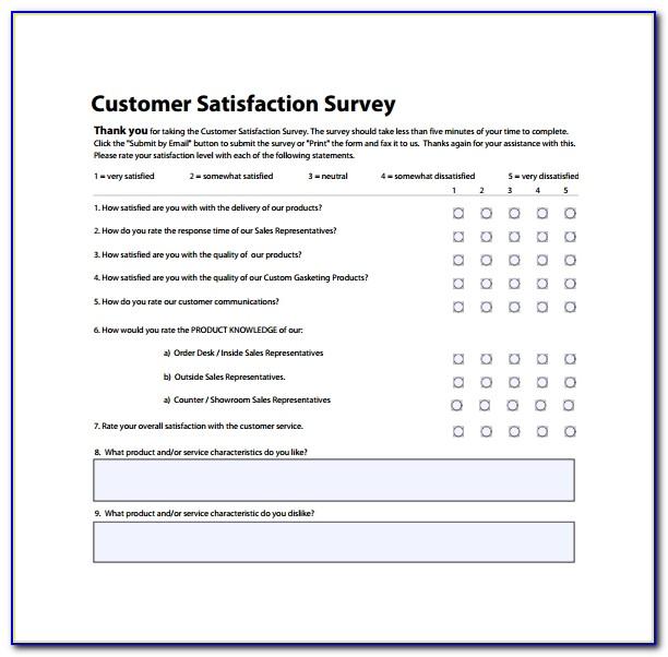 Customer Satisfaction Survey Template Word