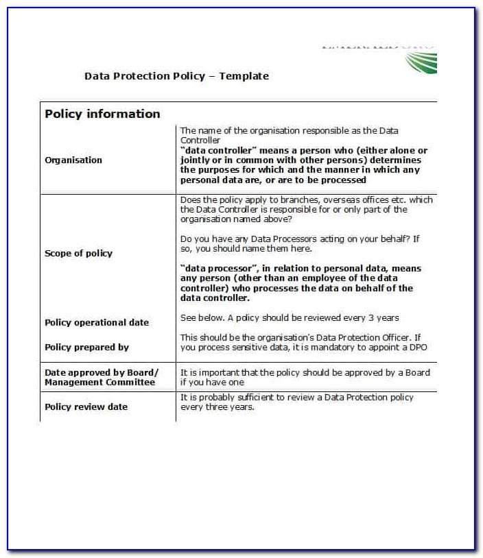 Cyber Security Policies And Procedures Template