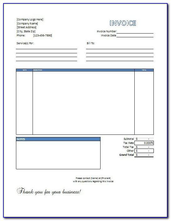 Download Service Invoice Template Word