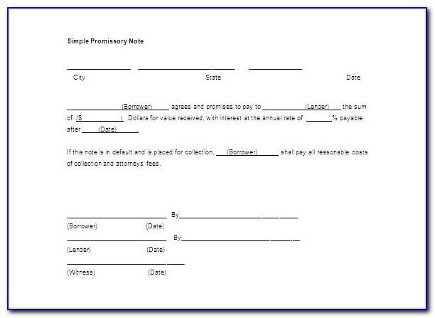 Easy Promissory Note Template