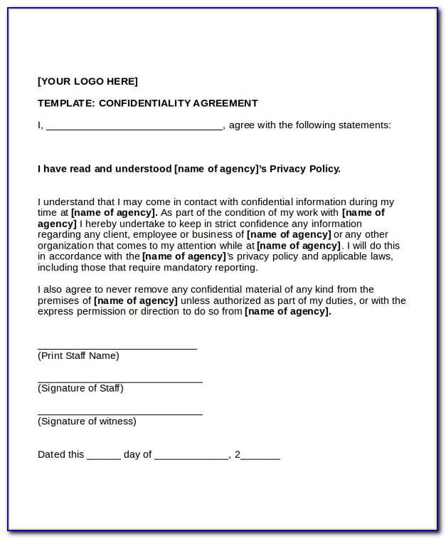 Example Of Non Disclosure Agreement Template