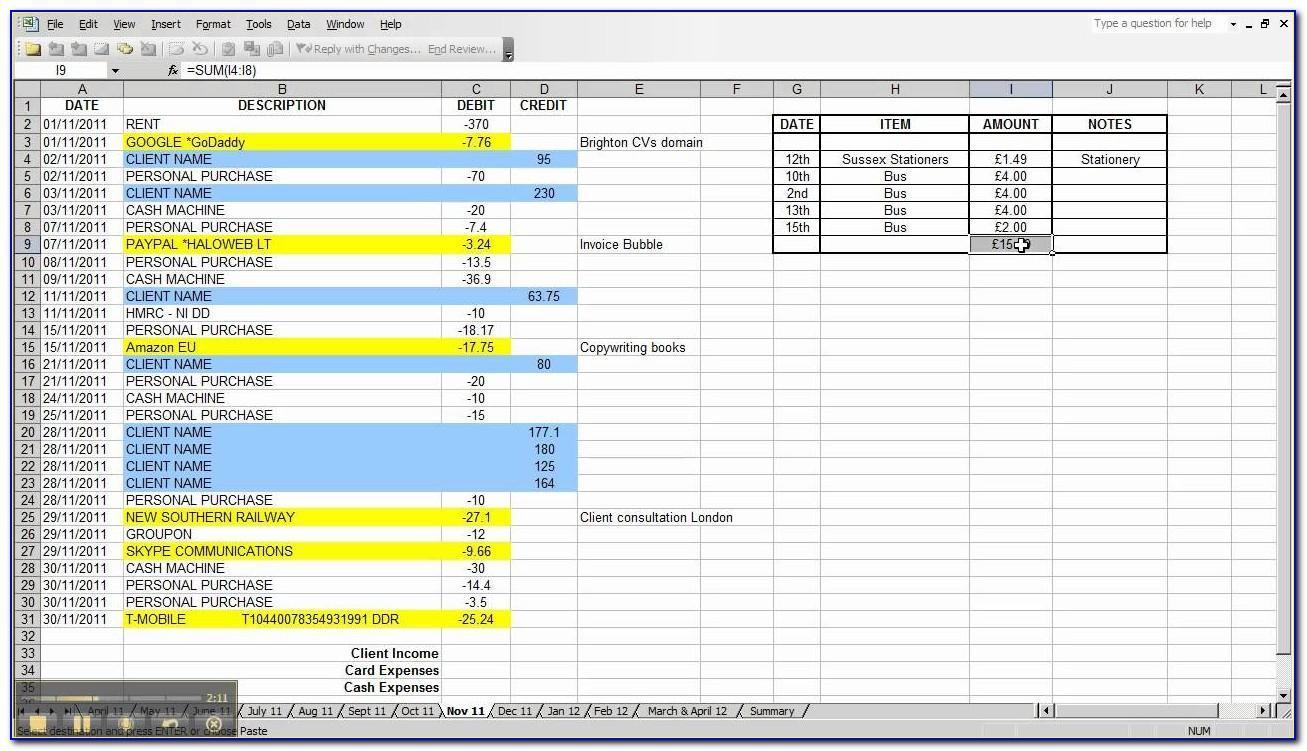 Excel Spreadsheet Templates For Business Expenses