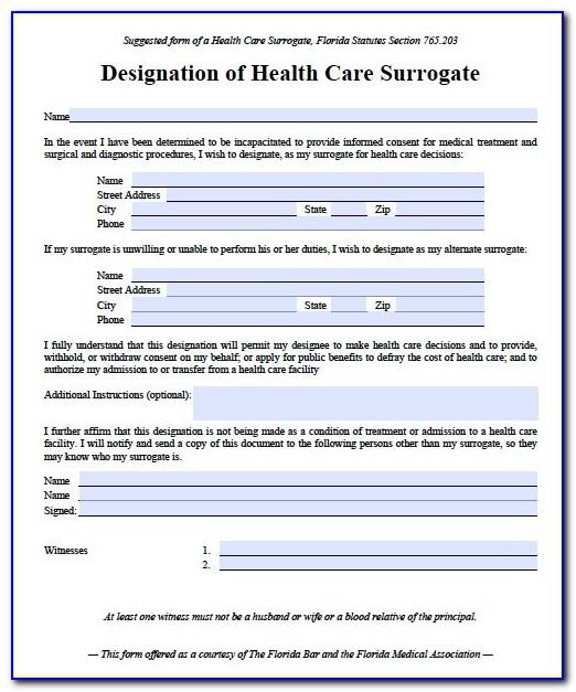 Free Printable Medical Power Of Attorney Form Florida