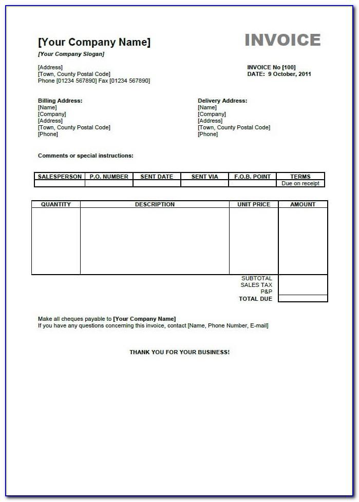 Free Printable Simple Invoice Templates