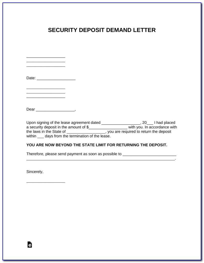 Free Sample Security Deposit Refund Letter