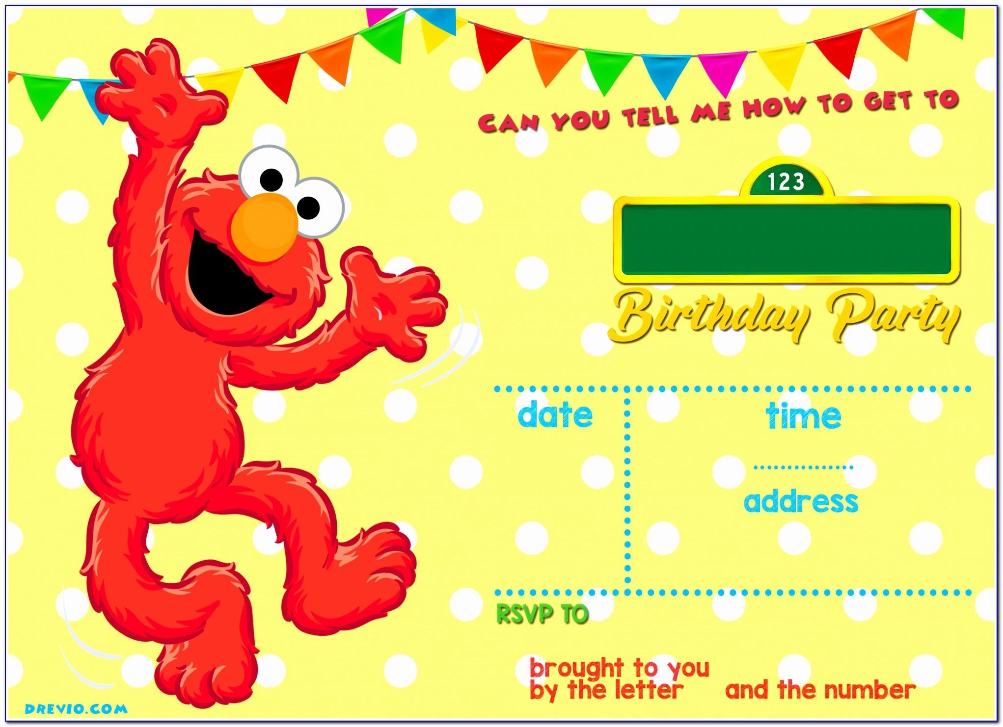Free Sesame Street Birthday Invitations Templates