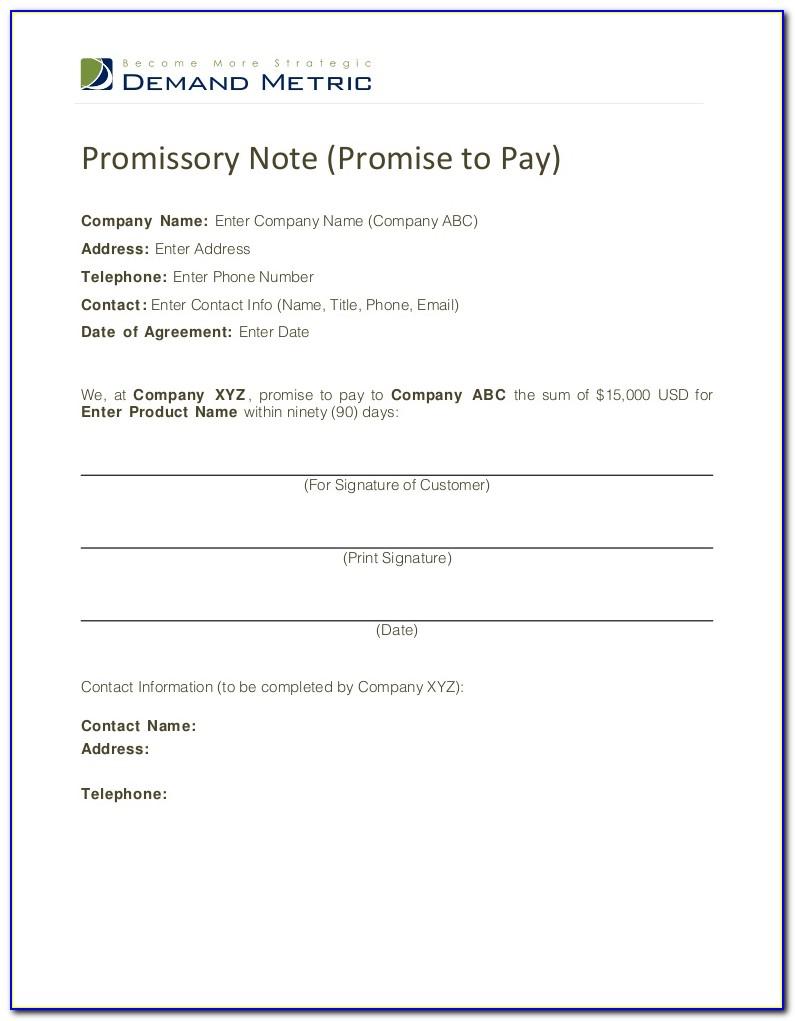 Free Simple Promissory Note Template