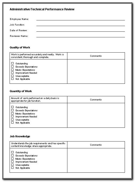 Free Staff Appraisal Forms Download
